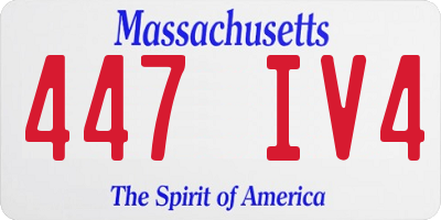 MA license plate 447IV4