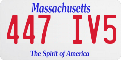 MA license plate 447IV5