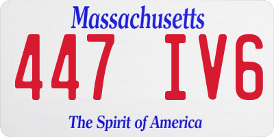 MA license plate 447IV6