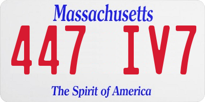 MA license plate 447IV7