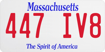 MA license plate 447IV8