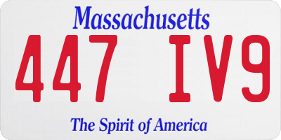 MA license plate 447IV9