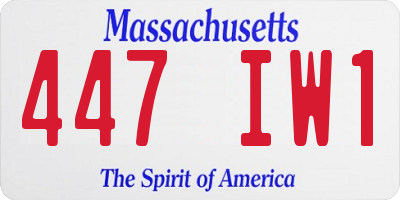 MA license plate 447IW1