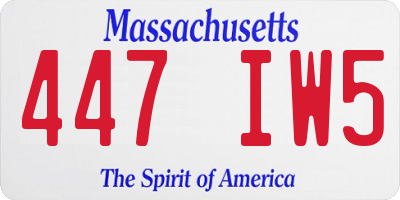 MA license plate 447IW5