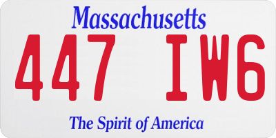 MA license plate 447IW6