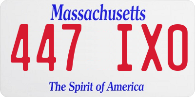 MA license plate 447IX0