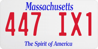 MA license plate 447IX1