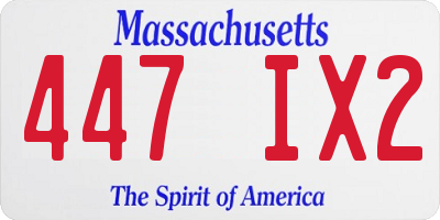 MA license plate 447IX2
