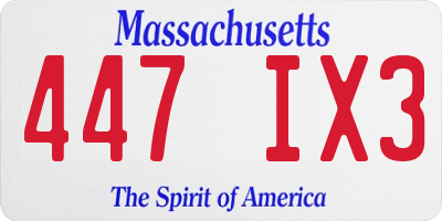 MA license plate 447IX3