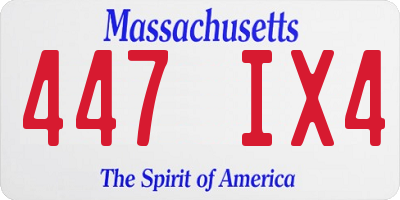 MA license plate 447IX4