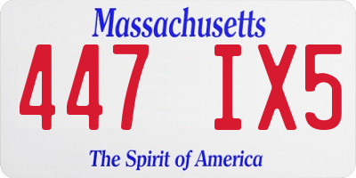 MA license plate 447IX5