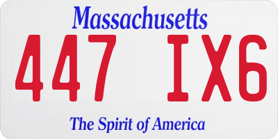 MA license plate 447IX6