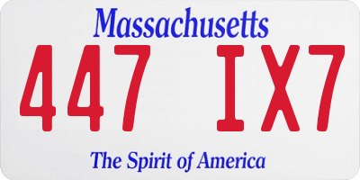 MA license plate 447IX7