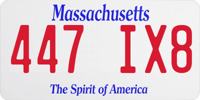 MA license plate 447IX8