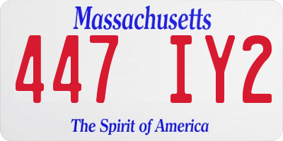 MA license plate 447IY2