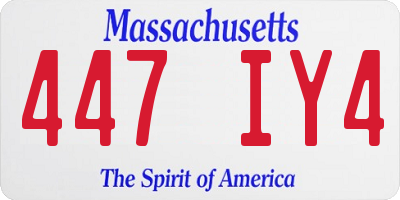 MA license plate 447IY4
