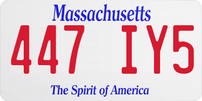 MA license plate 447IY5