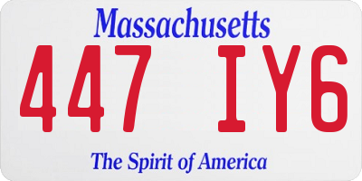 MA license plate 447IY6