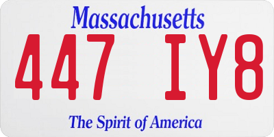 MA license plate 447IY8