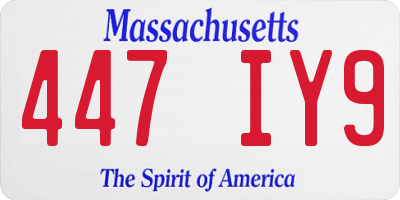 MA license plate 447IY9