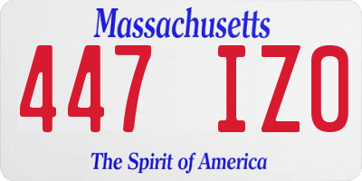 MA license plate 447IZ0