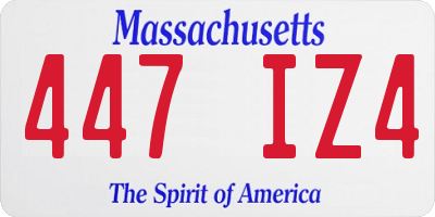 MA license plate 447IZ4