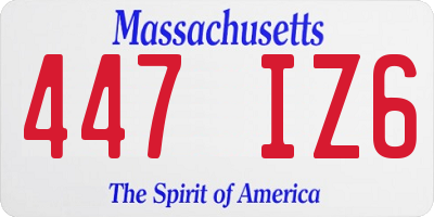MA license plate 447IZ6