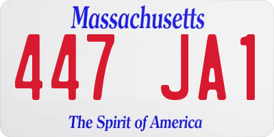 MA license plate 447JA1