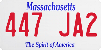 MA license plate 447JA2