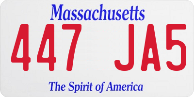MA license plate 447JA5
