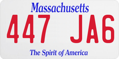 MA license plate 447JA6