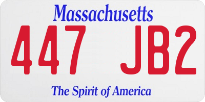 MA license plate 447JB2