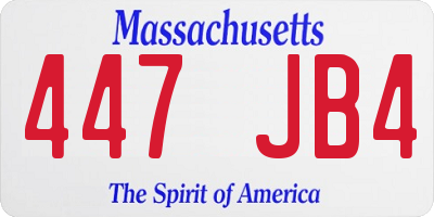 MA license plate 447JB4