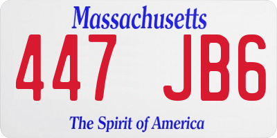 MA license plate 447JB6