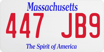 MA license plate 447JB9