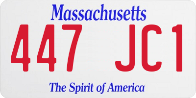 MA license plate 447JC1