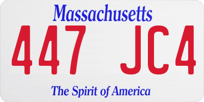 MA license plate 447JC4
