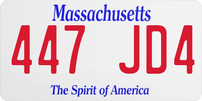 MA license plate 447JD4