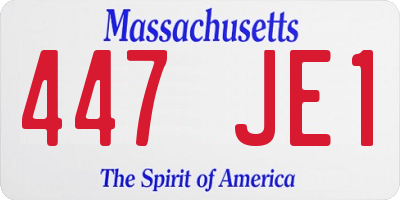 MA license plate 447JE1