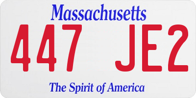 MA license plate 447JE2