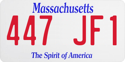 MA license plate 447JF1