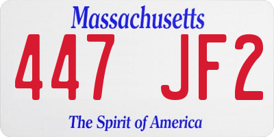 MA license plate 447JF2
