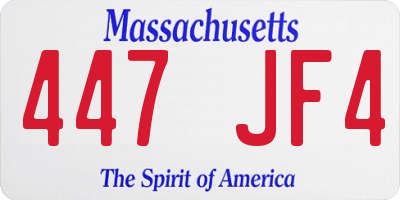 MA license plate 447JF4