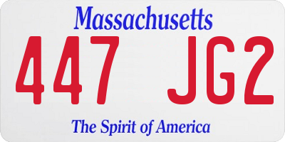 MA license plate 447JG2