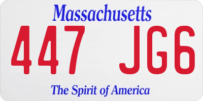 MA license plate 447JG6