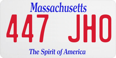 MA license plate 447JH0