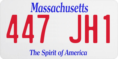 MA license plate 447JH1
