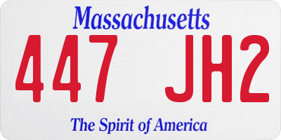 MA license plate 447JH2