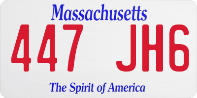 MA license plate 447JH6