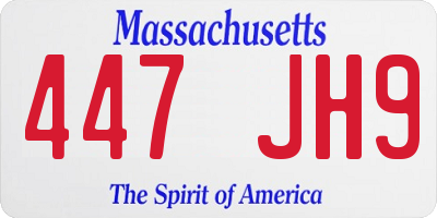 MA license plate 447JH9